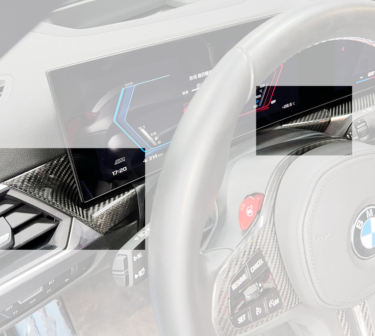 đ§ Cache de tableau de bord en carbone sec â Compatible BMW G80 / G81 / G82 / G83 / M2 G87