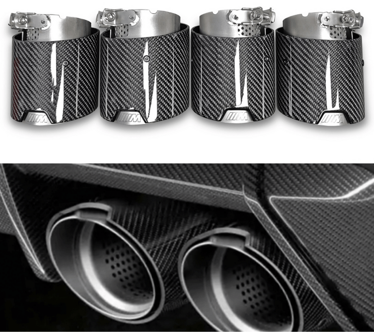 Embouts d’échappement en fibre de carbone pour BMW M3/M4/M2 – G80 / G81 / G82 / G83 / G87