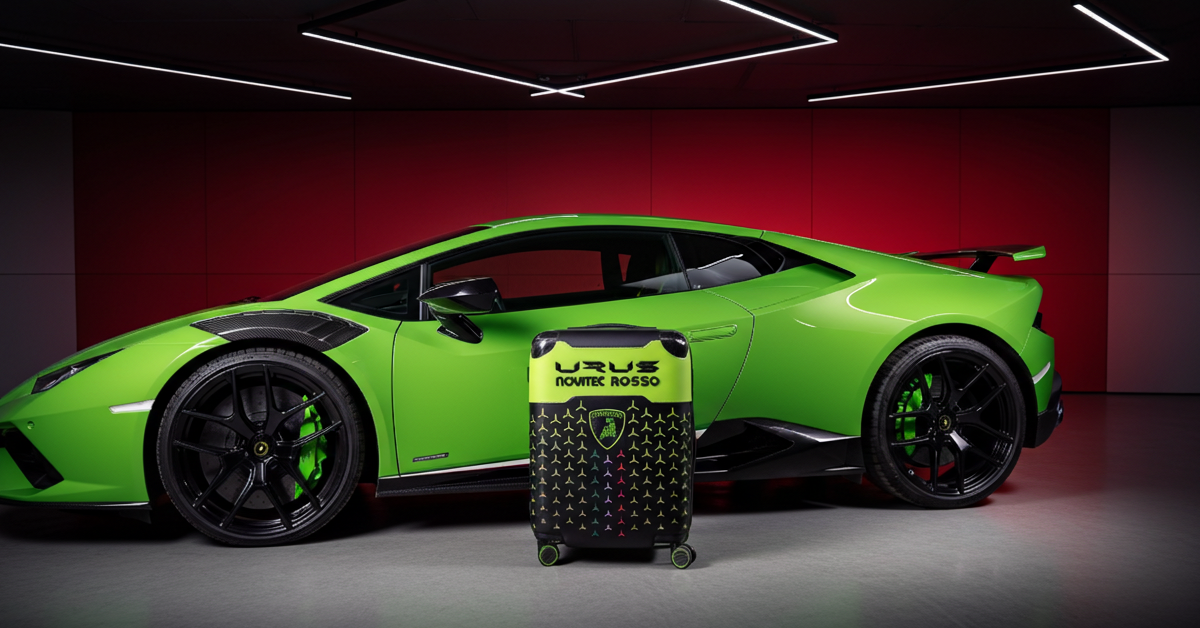 Valise à roulettes Lamborghini – Édition exclusive avec fibre de carbone véritable