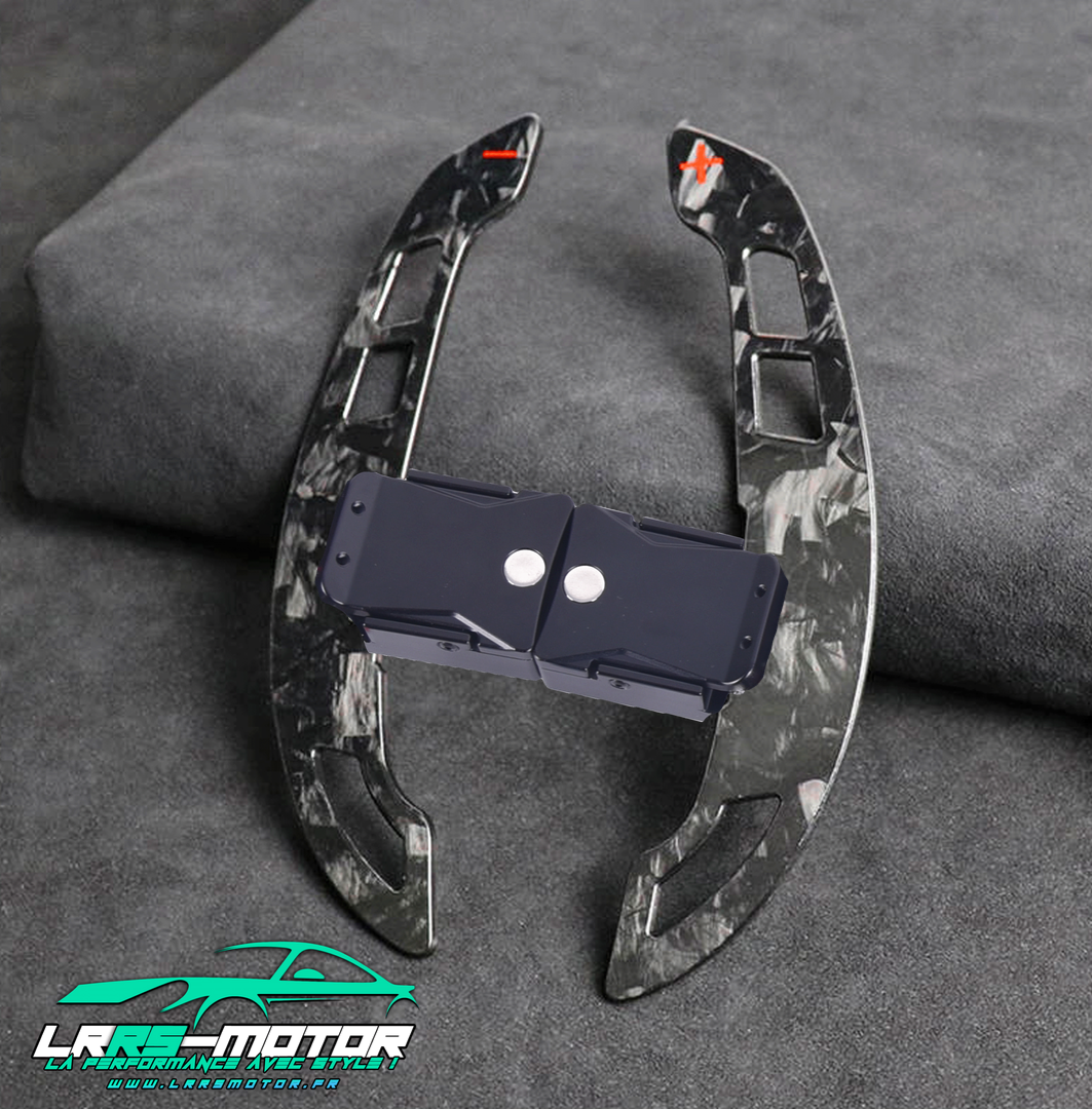 Palette changement de vitesse Sportive Personnalisale Aluminium, fibre de carbone carbone forgé Volkswagen, Mercedes, BMW, Audi