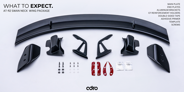 Aileron en fibre de carbone ADRO AT-R2 Swan Neck GT Wing pour Toyota GR Supra