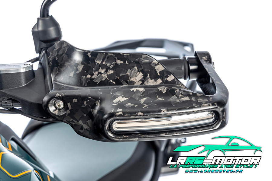 Grand protège-mains avec support de clignotant gauche BDC carbone forgé mat BMW R 1300 GS à partir de 2023