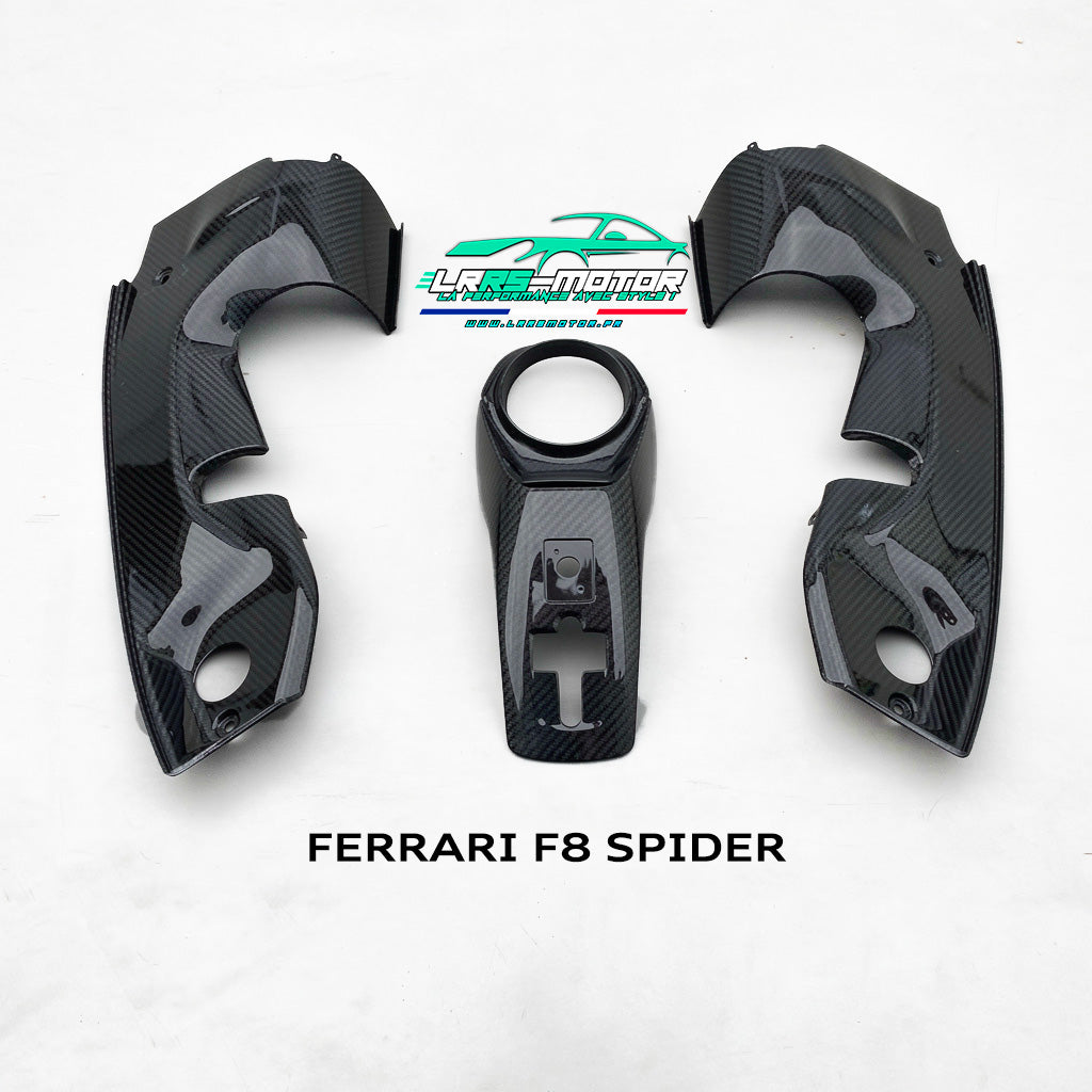 Cache moteur en fibre de carbone CNC pour Ferrari F8 Spider – Engine Bay Covers Premium