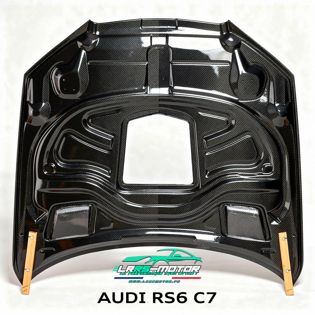 Capot Audi RS6 C7 sur mesure – Fibre de carbone / Carbone forgé