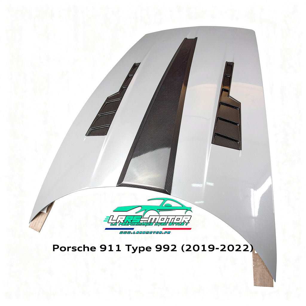 Capot en véritable fibre de carbone Dry Carbon pour Porsche 911 Type 992 (2019-2022)