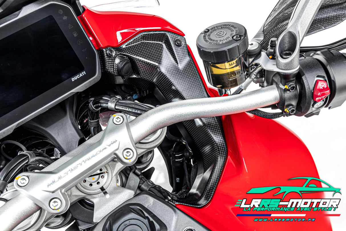 Cache latéral gauche & droite cockpit Ducati Multistrada V4 – finition carbone mat