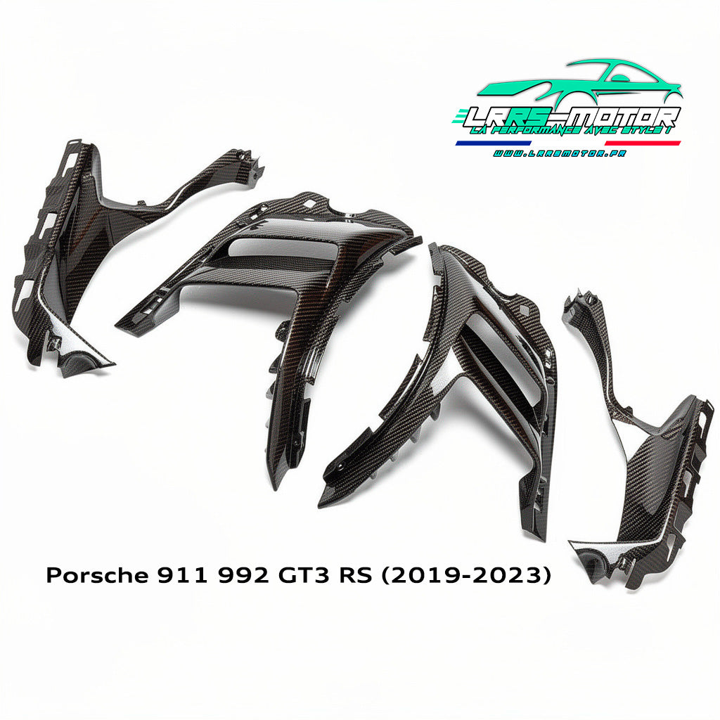 Écopes d’aile avant en véritable fibre de carbone pour Porsche 911 992 GT3 RS (2019-2023)