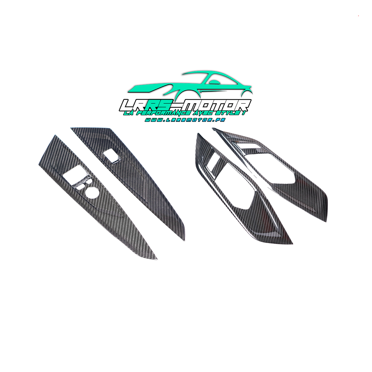 Éléments intérieurs de portes en fibre de carbone pour BMW G82 / G22 – Kit 4 pièces – Conduite à gauche (LHD)