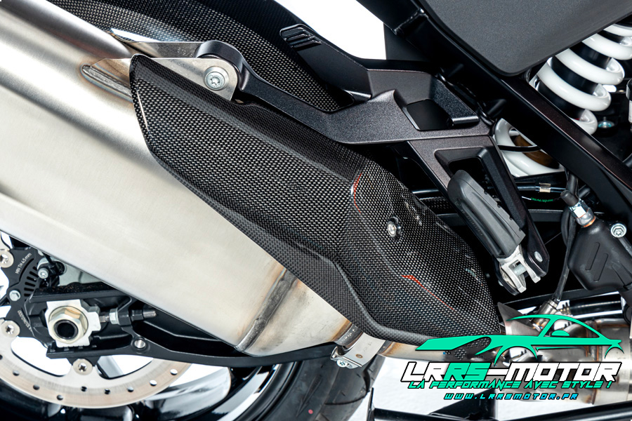 Protection thermique d'échappement en fibre de carbone à l'avant du silencieux KTM 1290 Super Adventure à partir de 2021
