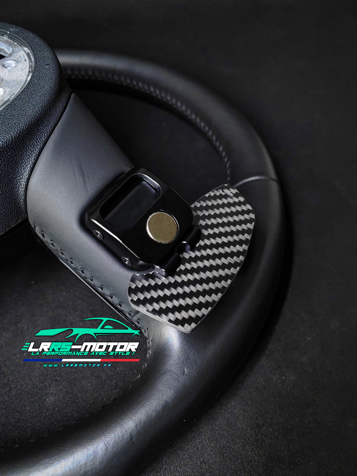 Pack Double fibre de carbone magnétique & adaptée à votre volant