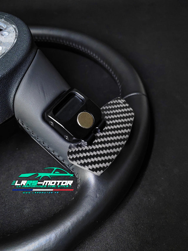 Pack Double fibre de carbone magnétique & adaptée à votre volant