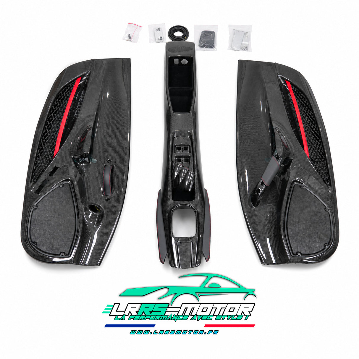 Panneaux de porte intérieurs Ferrari F8, console centrale
