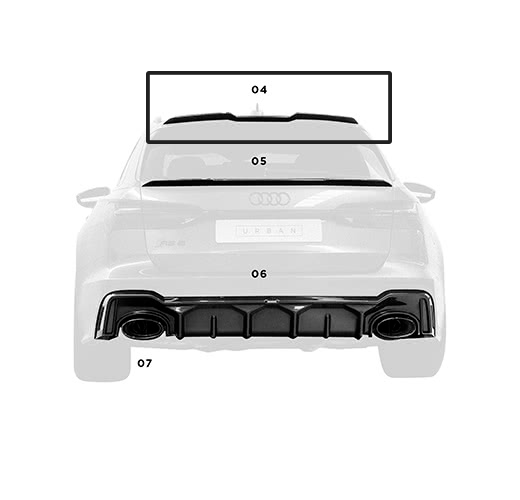 Spoiler arrière supérieur Audi RS6 C8 & RS7 C8 en fibre de carbone visuelle – Upper rear lip URBAN, finition sport premium