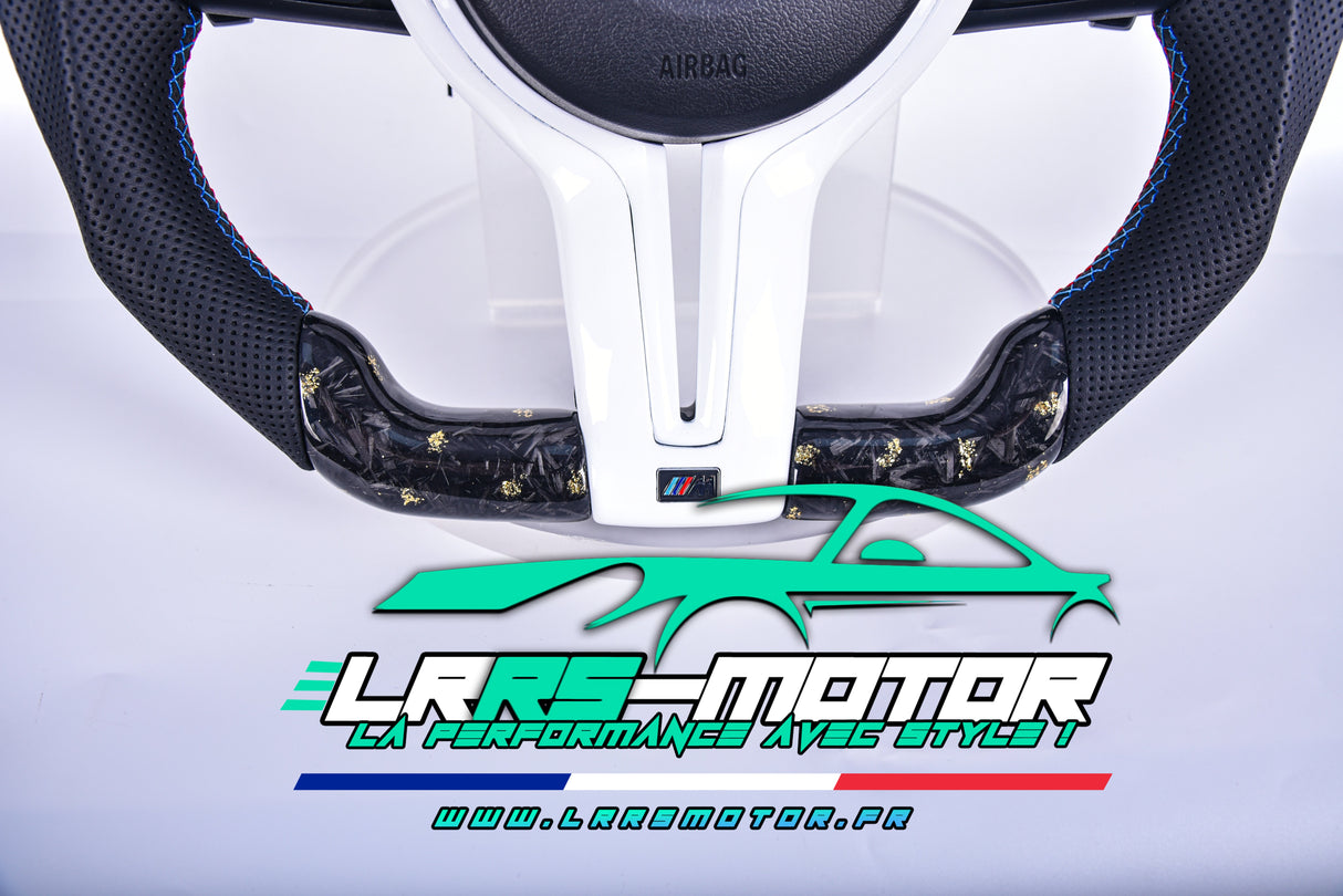 Volant en carbone personnalisable pour BMW Série F et G (2012-2022). Compatible Série 1, 2, 3, 4, 5, 6, X Séries et modèles M Performance (M2, M3, M4, M5, M6)Volant BMW F20, M2, M3, M4 carbone personnalisable