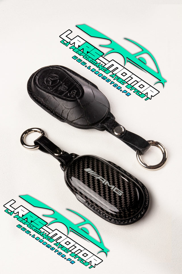 Couverture de clé premium Mercedes-Benz Carbone & cuir Premium