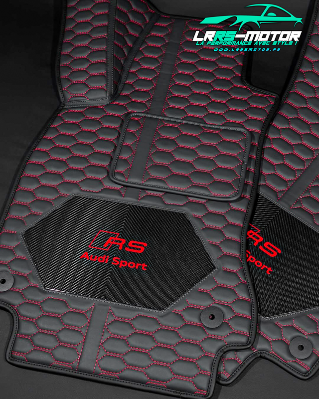Tapis de sol Audi RS personnalisés – Cuir & Carbone haut de gamme | LRRS Motor