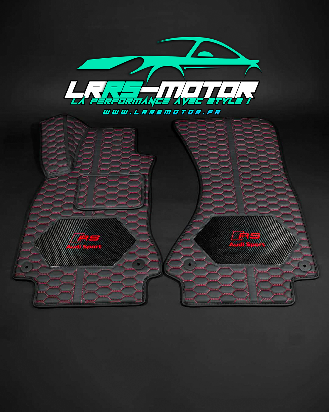 Tapis de sol Audi RS personnalisés – Cuir & Carbone haut de gamme | LRRS Motor