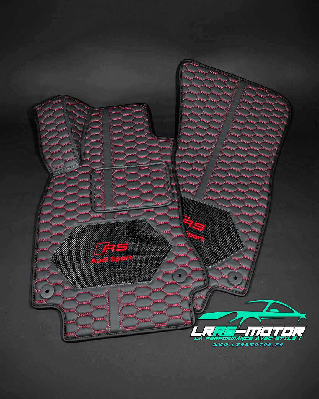 Tapis de sol Audi RS personnalisés – Cuir & Carbone haut de gamme | LRRS Motor