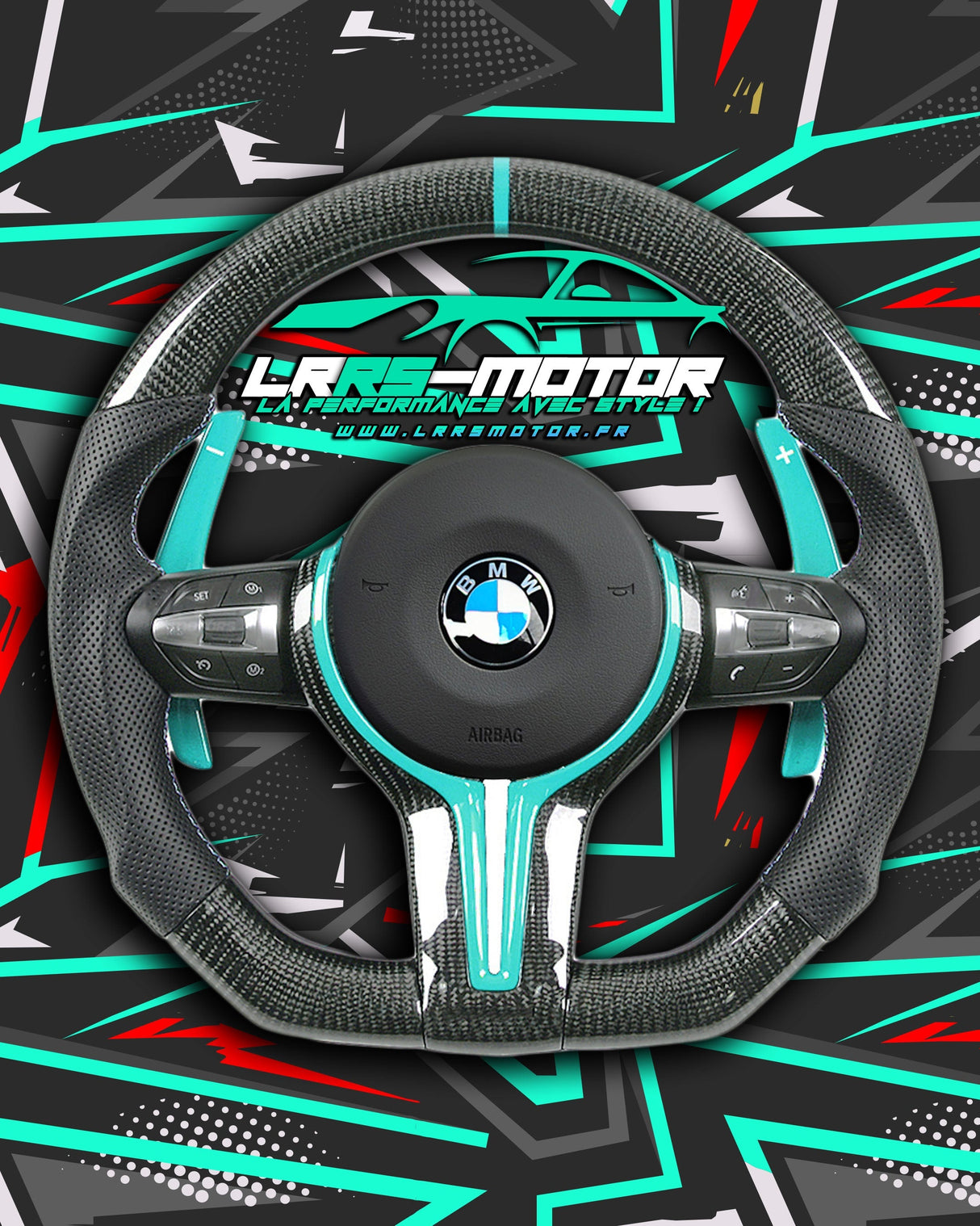 Volant en carbone personnalisable pour BMW Série F et G (2012-2022). Compatible Série 1, 2, 3, 4, 5, 6, X Séries et modèles M Performance (M2, M3, M4, M5, M6)Volant BMW F20, M2, M3, M4 carbone personnalisable