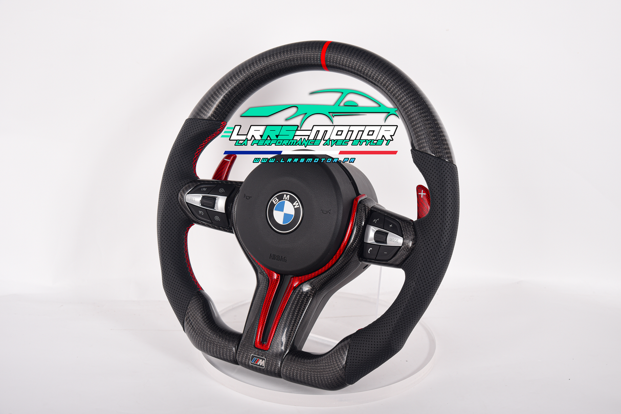 Volant en carbone personnalisable pour BMW Série F et G (2012-2022). Compatible Série 1, 2, 3, 4, 5, 6, X Séries et modèles M Performance (M2, M3, M4, M5, M6)Volant BMW F20, M2, M3, M4 carbone personnalisable