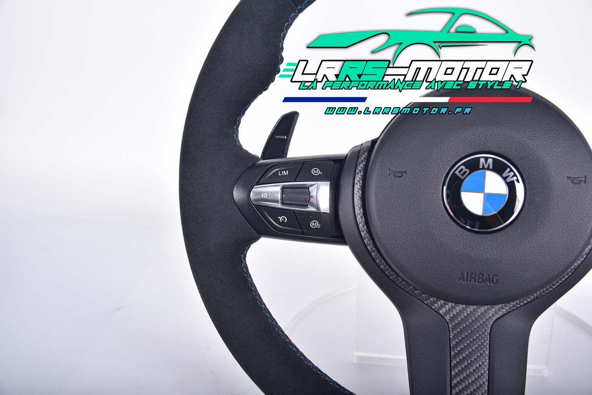 Volant en carbone personnalisable pour BMW Série F et G (2012-2022). Compatible Série 1, 2, 3, 4, 5, 6, X Séries et modèles M Performance (M2, M3, M4, M5, M6)Volant BMW F20, M2, M3, M4 carbone personnalisable