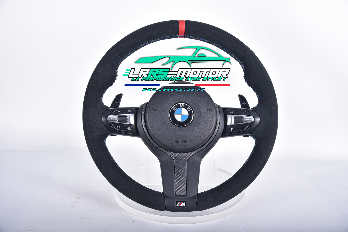 Volant en carbone personnalisable pour BMW Série F et G (2012-2022). Compatible Série 1, 2, 3, 4, 5, 6, X Séries et modèles M Performance (M2, M3, M4, M5, M6)Volant BMW F20, M2, M3, M4 carbone personnalisable