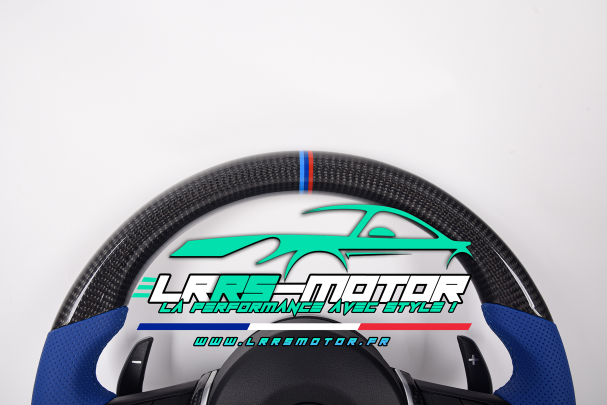 Volant en carbone personnalisable pour BMW Série F et G (2012-2022). Compatible Série 1, 2, 3, 4, 5, 6, X Séries et modèles M Performance (M2, M3, M4, M5, M6)Volant BMW F20, M2, M3, M4 carbone personnalisable