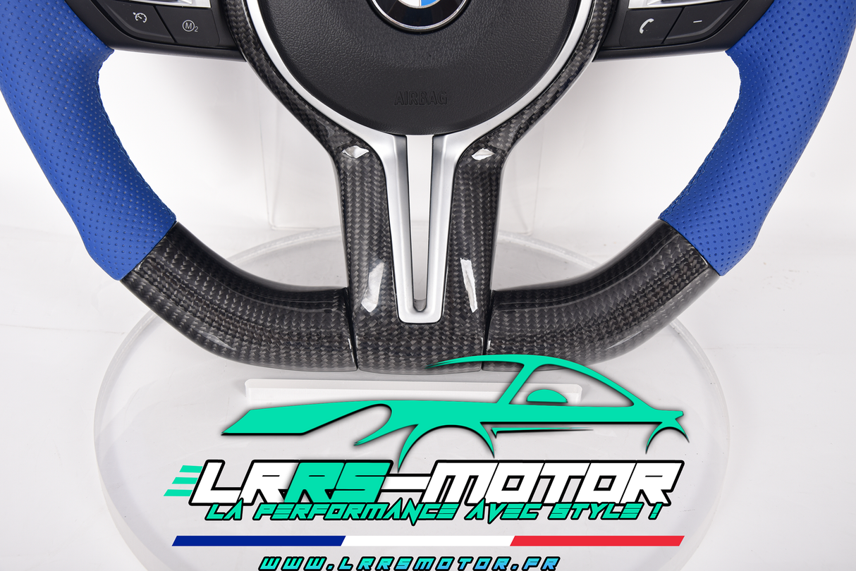 Volant en carbone personnalisable pour BMW Série F et G (2012-2022). Compatible Série 1, 2, 3, 4, 5, 6, X Séries et modèles M Performance (M2, M3, M4, M5, M6)Volant BMW F20, M2, M3, M4 carbone personnalisable