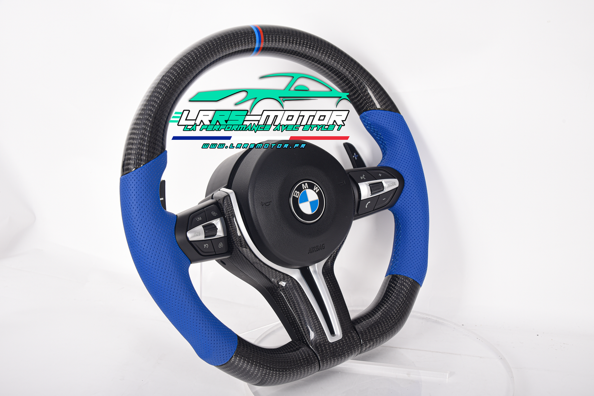 Volant en carbone personnalisable pour BMW Série F et G (2012-2022). Compatible Série 1, 2, 3, 4, 5, 6, X Séries et modèles M Performance (M2, M3, M4, M5, M6)Volant BMW F20, M2, M3, M4 carbone personnalisable
