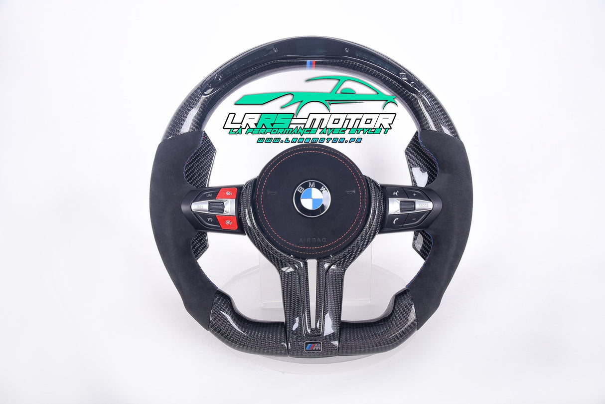 Volant en carbone personnalisable pour BMW Série F et G (2012-2022). Compatible Série 1, 2, 3, 4, 5, 6, X Séries et modèles M Performance (M2, M3, M4, M5, M6)Volant BMW F20, M2, M3, M4 carbone personnalisable