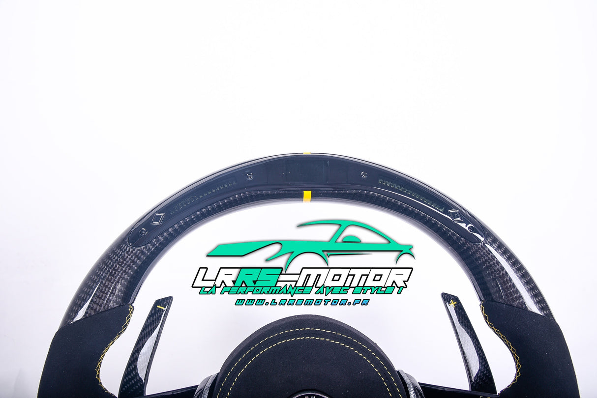 Volant en carbone personnalisable pour BMW Série F et G (2012-2022). Compatible Série 1, 2, 3, 4, 5, 6, X Séries et modèles M Performance (M2, M3, M4, M5, M6)Volant BMW F20, M2, M3, M4 carbone personnalisable