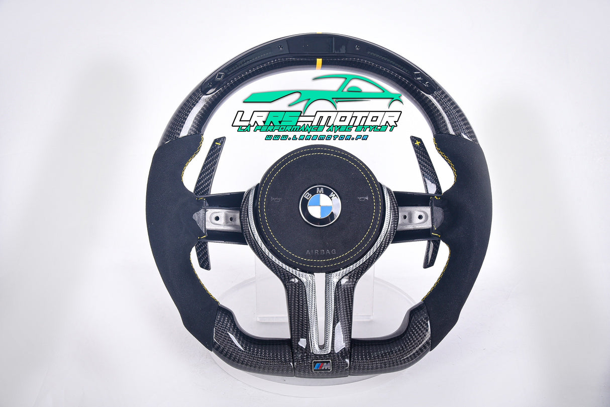 Volant en carbone personnalisable pour BMW Série F et G (2012-2022). Compatible Série 1, 2, 3, 4, 5, 6, X Séries et modèles M Performance (M2, M3, M4, M5, M6)Volant BMW F20, M2, M3, M4 carbone personnalisable