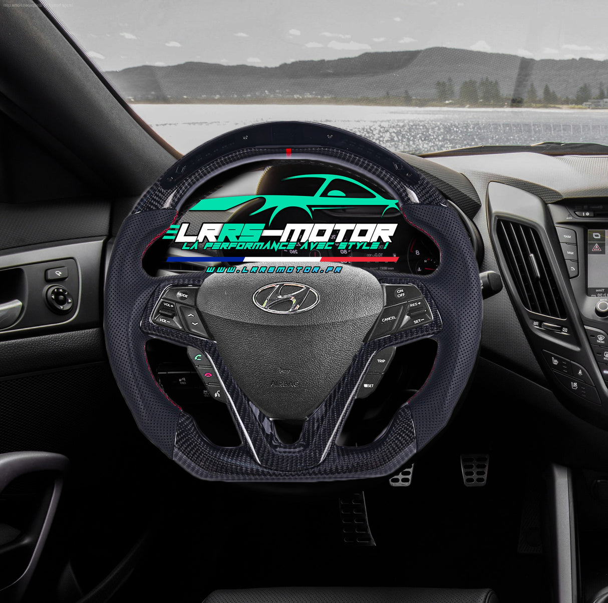 Volant Hyundai Veloster fibre de carbone personnalisable