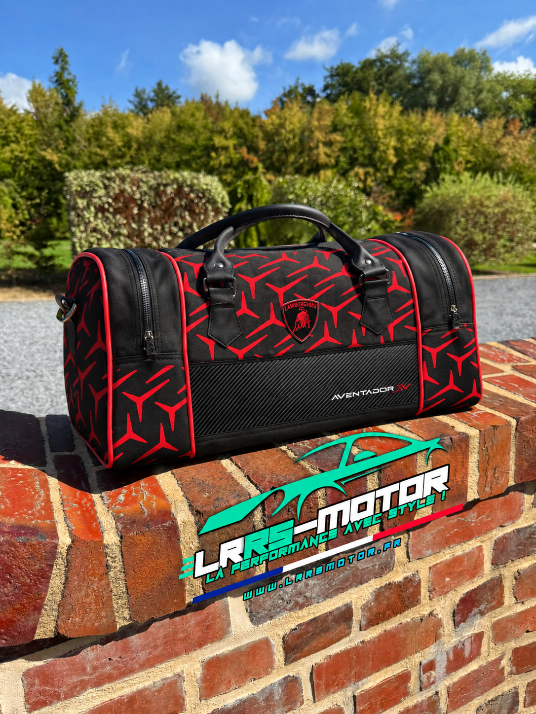 Sac de Voyage Lamborghini – Édition Sport Rouge & Noir
