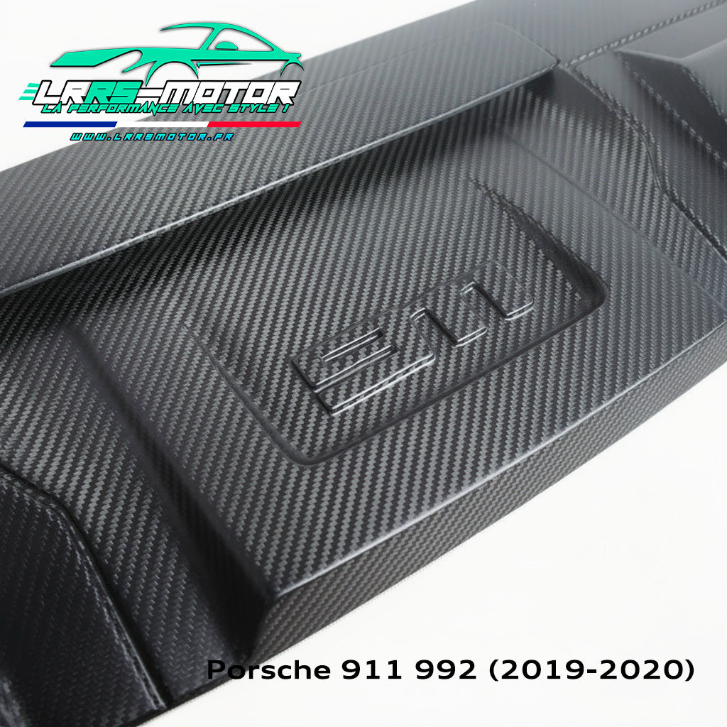 Cache moteur arrière en fibre de carbone LRRSMOTOR Style pour Porsche 911 992 (2019-2020)