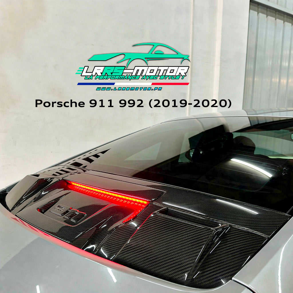 Cache moteur arrière en fibre de carbone LRRSMOTOR Style pour Porsche 911 992 (2019-2020)