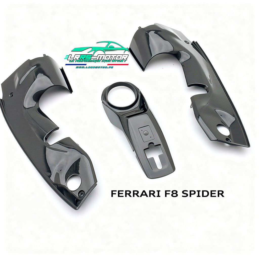Cache moteur en fibre de carbone CNC pour Ferrari F8 Spider – Engine Bay Covers Premium