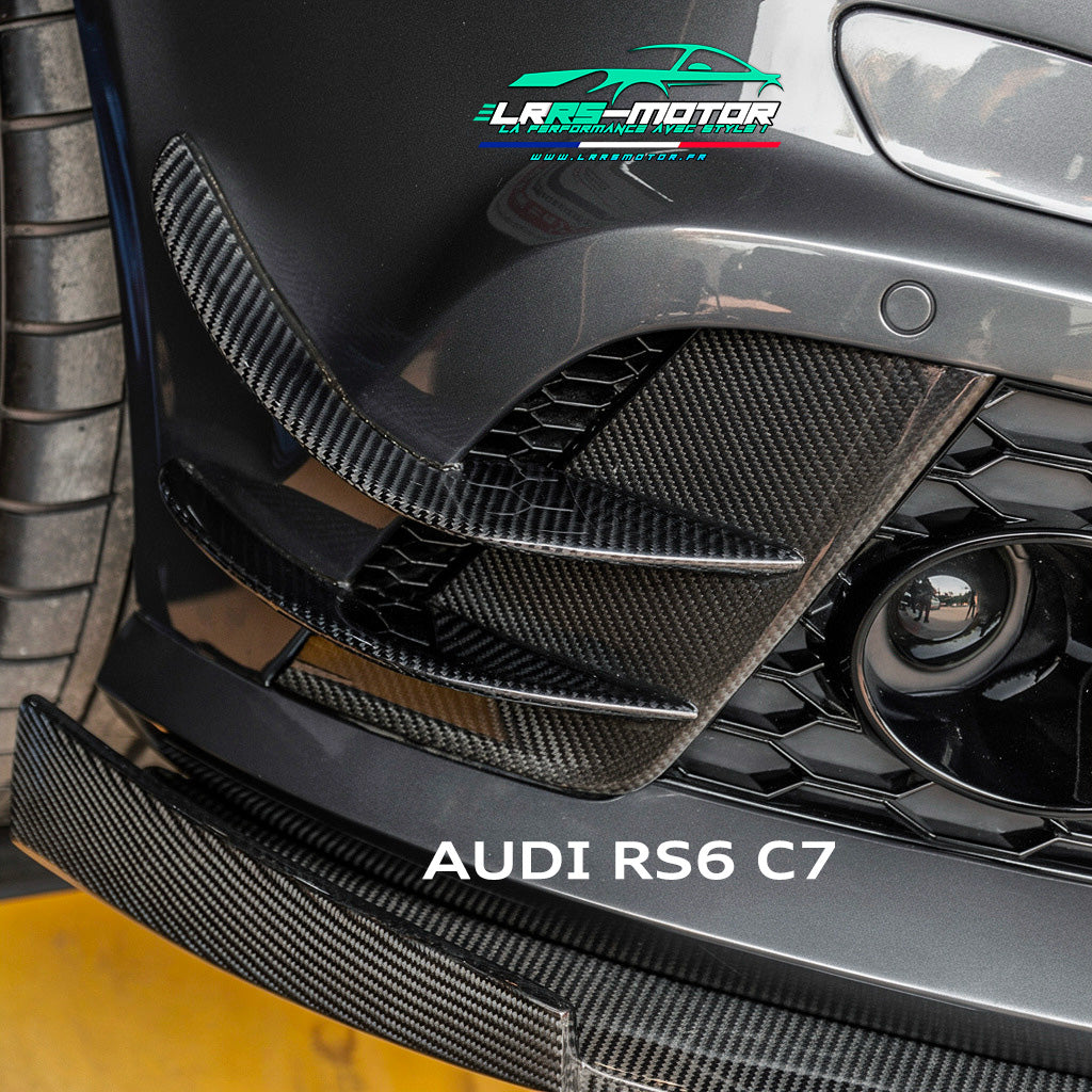 Canards en véritable fibre de carbone pour Audi RS6 C7 (2013-2016) | Ailerons avant sport
