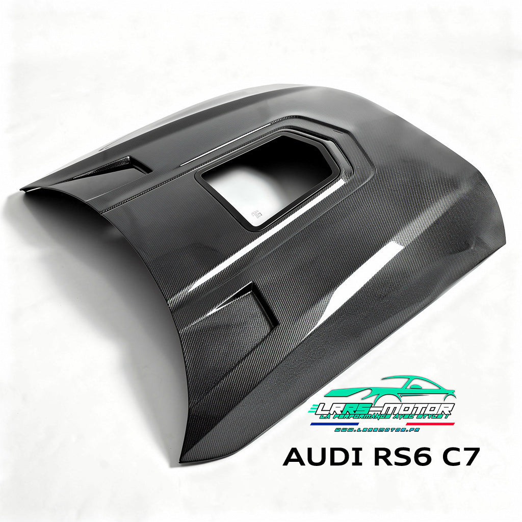 Capot Audi RS6 C7 sur mesure – Fibre de carbone / Carbone forgé