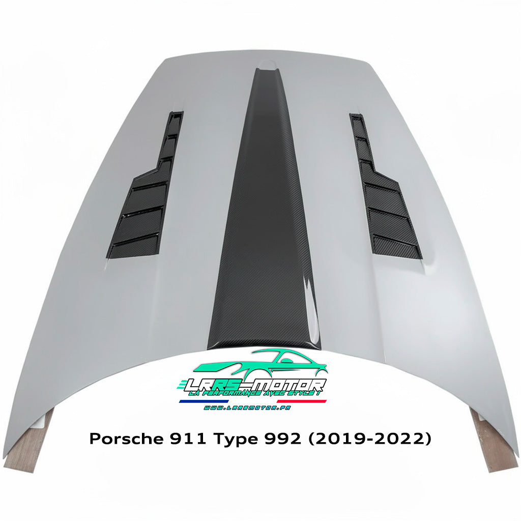 Capot en véritable fibre de carbone Dry Carbon pour Porsche 911 Type 992 (2019-2022)