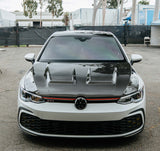 Capot en fibre de carbone de style DV pour 2022 VW Golf MK8
