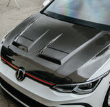 Capot en fibre de carbone de style DV pour 2022 VW Golf MK8