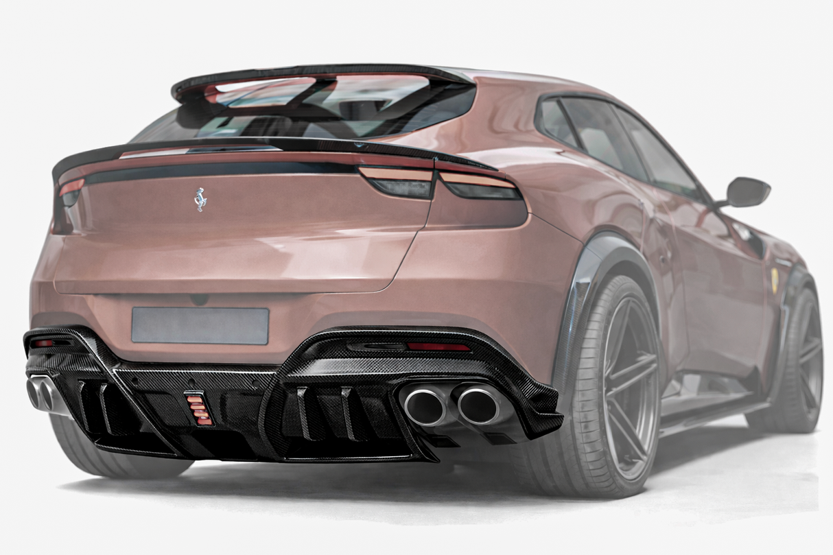 Diffuseur arrière en fibre de carbone pour Ferrari Purosangue, homologué TÜV.