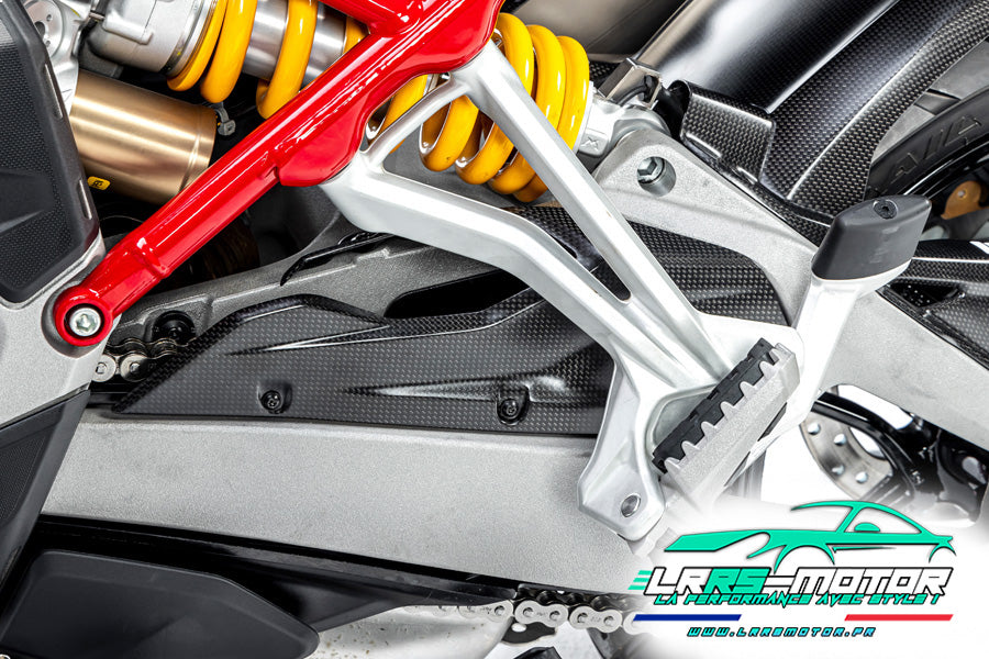 Protection de chaîne / insert de bras oscillant carbone mat Ducati Multistrada V4