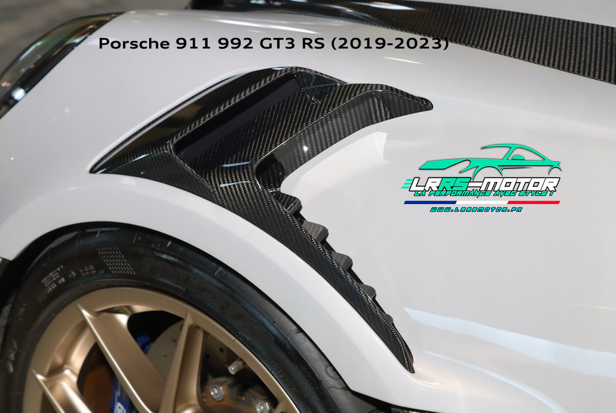 Écopes d’aile avant en véritable fibre de carbone pour Porsche 911 992 GT3 RS (2019-2023)