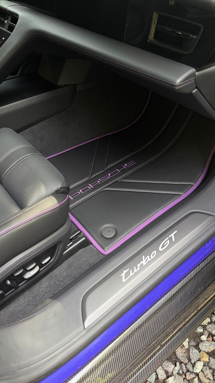 Tapis en cuir personnalisables pour Porsche Turbo GT – Avant, arrière et coffre
