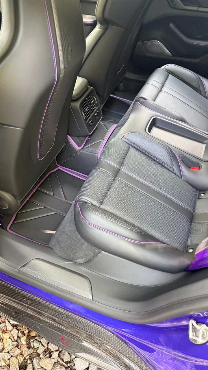 Tapis en cuir personnalisables pour Porsche Turbo GT – Avant, arrière et coffre