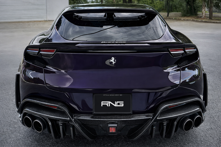 Rear carbon fiber diffuser for Ferrari Purosangue, TÜV approved.