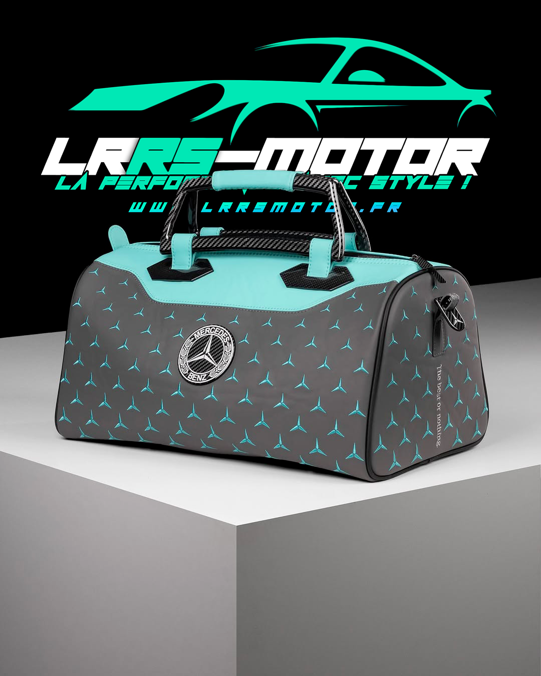 Sac de voyage Mercedes-Benz Personnalisable – Cuir Premium & Carbone – Édition Exclusive
