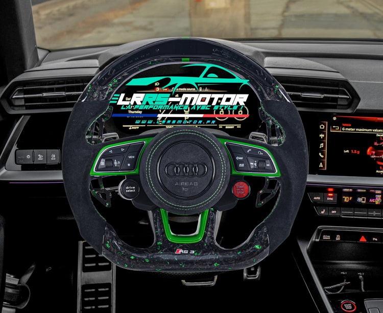 Volant Audi personnalisé compatible RS3, A3 8Y, A1, S3, A4, S4, RS4 B9, A5 et RS5 B9